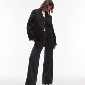 Topshop single button tailored blazer in black size 4